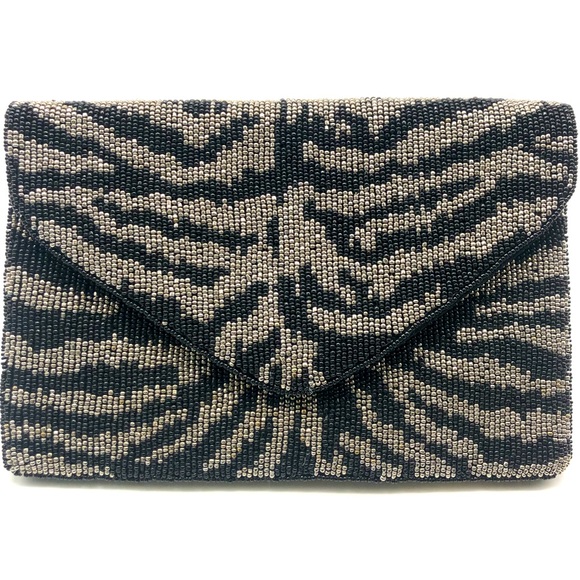 Hand Crafted Handbags - Handmade Beaded Animal Print Clutch or Crossbody